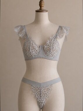 For Love and Lemons Skivvies Bra and Underwear Set